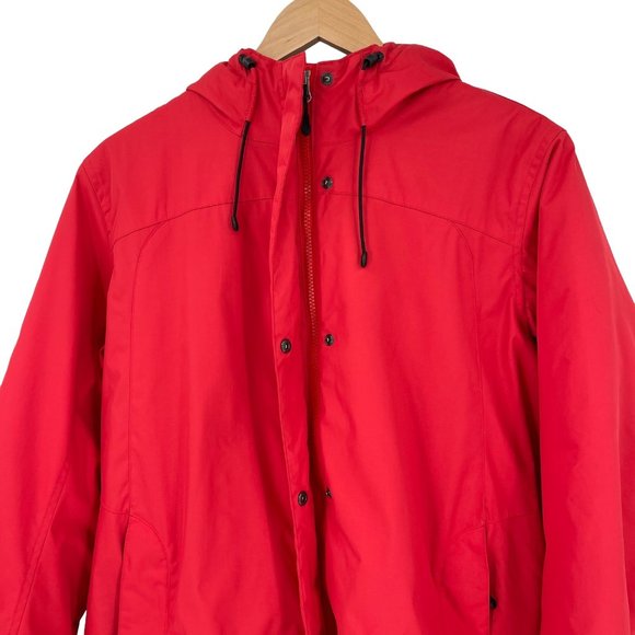 L.L. Bean Winter Warmer Jacket Fleece Lined Hooded Red 271138 Women 1X Regular - Picture 3 of 12